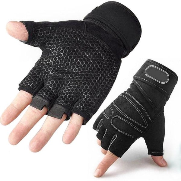 M, Fitness Gloves - Träningshandskar för bättre grepp Svart