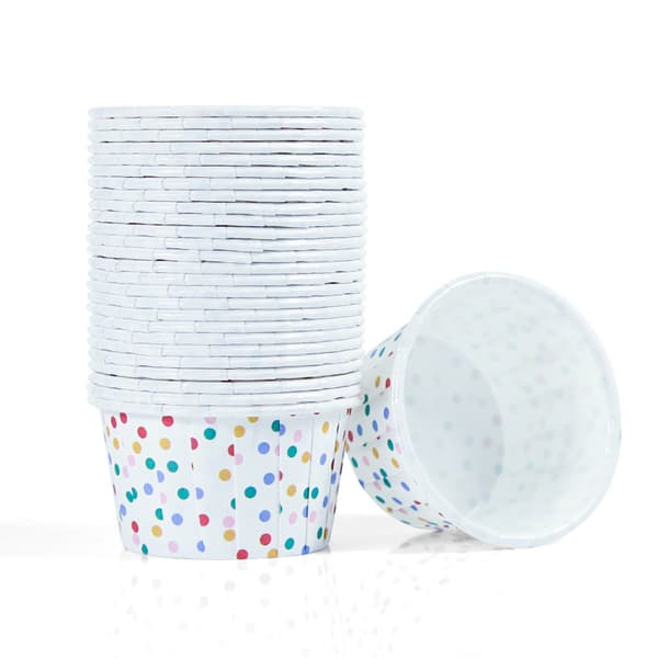 Papper mini cupcake liners - set om 100 - Mini muffins- och cupcake liners - Bakformar - cupcake wrappers - prickar - för muffins