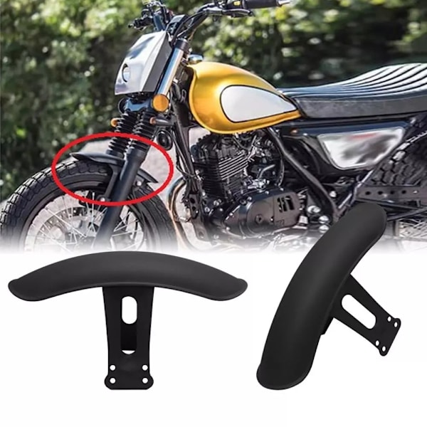 1ST (Färg: Svart) Svart Metall Motorcykel Fram Fender Skydd MudGuard Cover Passar för Honda CG125 Motorcykel Retro Retrofit Fender