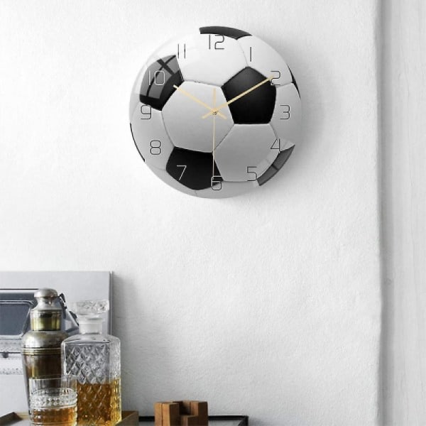 Fotbollsakryl tyst väggklocka för sovrum och vardagsrum