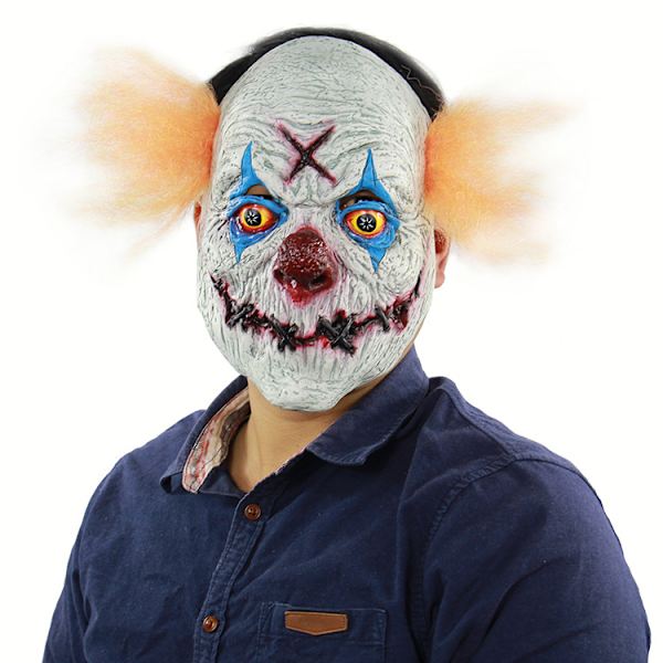 Clownen hämnd - Vuxen Spooky Halloween Latex Realistisk Kostym - Läskig Silikon Fulltäckande Huvud