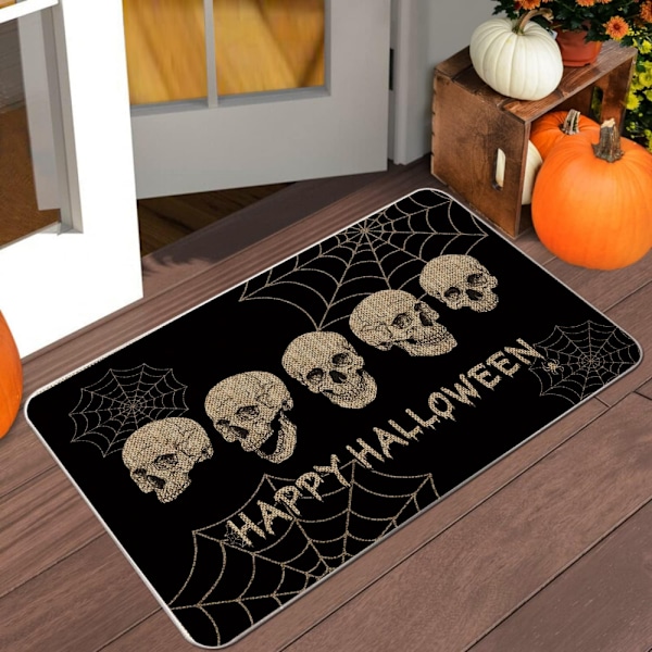 Halloween Dörrmatta med Skalle (40*60cm) Skelett Halloween Mattor Farmhouse Dekor Hem Köksgolvmattor