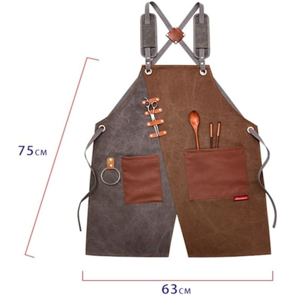 Förkläde - Hobbyförkläde - DIY-förkläde - Canvas - Snickarförkläde - Arbetsförkläde - Multifunktionellt förkläde - Slitstarkt