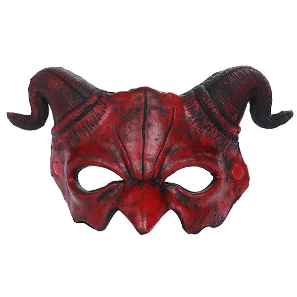 Halloween Halvmask Skräckdjur, Karneval Demon Mask Get Horn Spöke Djävul Grimas, Påsk Horr