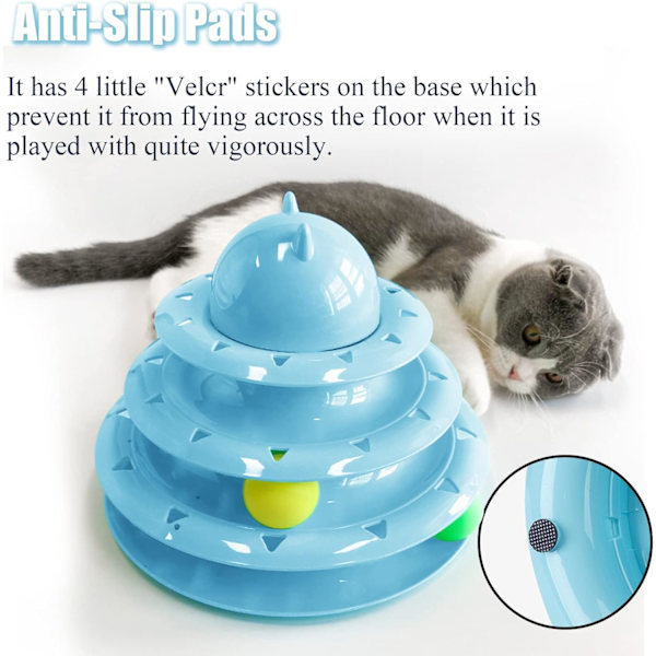 Grön Katt Leksak Interaktiv Rolig Rullande Tränare 3 Nivåer Torn Boll Leksak Kattunge Rolig Katt Leksak med Färg