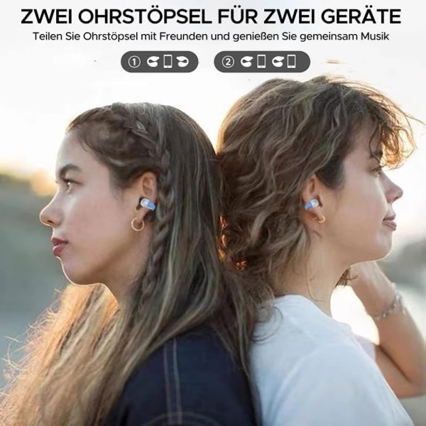 (Vit) öronklämma benledningshörlurar Bluetooth 5.3 trådlösa hörlurar