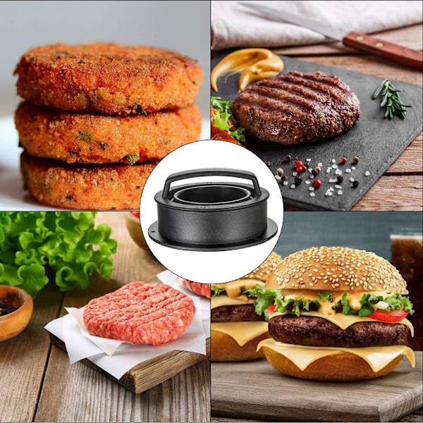Hamburgerpress Högkvalitativ köttpress för att enkelt forma hamburgare perfekta biffar för grill, biff, bacon,