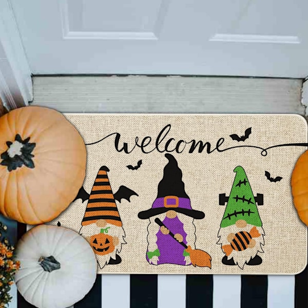 Halloween-tomtar Dörrmatta (50*80cm) Inomhus Utomhus Entré Golvmatta Halksäker Halloween Dekoration Gummi Välkomstmattor