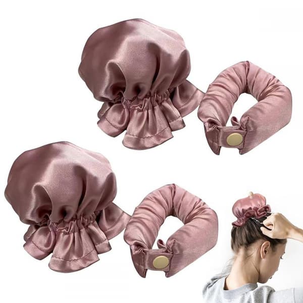 4-pack med locktänger utan värme (rosa)