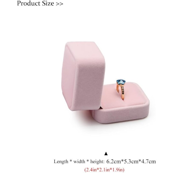 (Ringask) 1 stycke rosa sammetspresentask smyckesförvaringsask presentask smyckesask