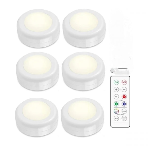 LED-spotlightpaket - 6 Snygga Lampor med 1 Praktisk Fjärrkontroll