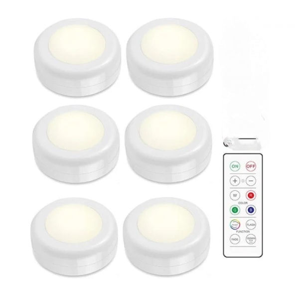 LED-spotlightspaket - 6 snygga lampor med 1 praktisk fjärrkontroll