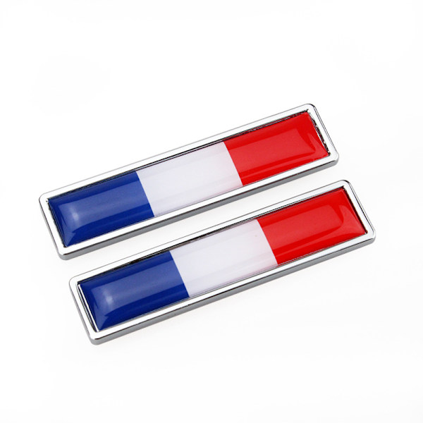 (Frankrikes flagga) 1 Par Bilsticker 3D Emblem Flagga Badge 58mmx14mm Grafisk Dekaler för Racingbil Skärmar Sidor