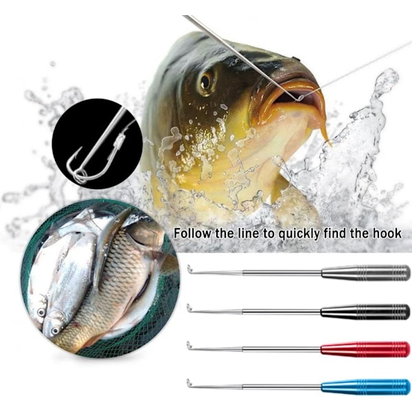 2 st Fiskekrok Snabbavtagning Nedåtgående Enhet (Svart+Röd), Fiskeutrustning Säkerhetsutrustning Kit