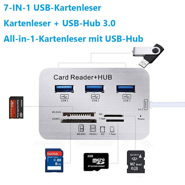 Multiport-adapter 3 USB 3.0-portar USB-adapter