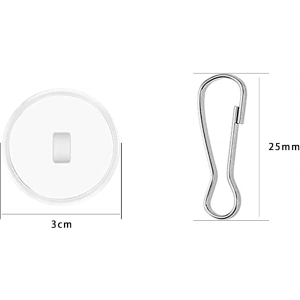 20 st 3 cm Transparent Självhäftande Takkrokar Limkrokar Tak med Flaggstångsklämmor