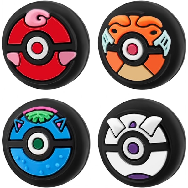 Mjuk Silikon Joystick-skydd för Nintendo Switch/OLED/Switch Lite (Muterad Pokéboll), Analoga Stickgrepp Knappskydd för Switch