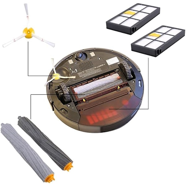 Underhållsset passar iRobot Roomba för iRobot Roomba 980 960 896 895 886 880 871 866 865 860 850 805 800 Serie Sidoborste Gummi