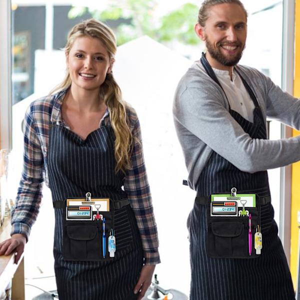 Serveringsväska - Serveringsbälte - Frisörväska - Serveringsbälte - Trädgårdsverktygsbälte - Justerbart verktygsförkläde O