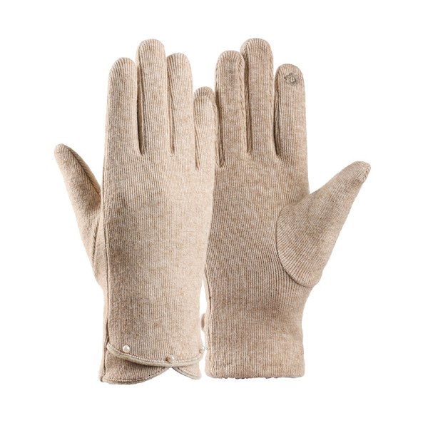 Beige termiska handskar, andningsbara cykelhandskar, stickade handskar