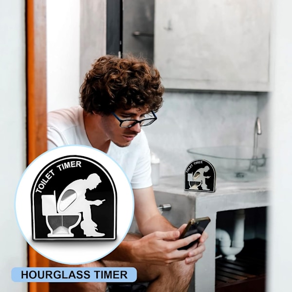 (Man) 5 Minuters Toalett-Sandtimer för Badrum och Toalett, Sandsglas med Tid att Skapa, Roliga Presenter