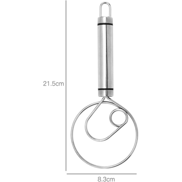 Dansk Visp Hånd Brødblander Rustfritt Stål Baketilbehør Hånd 1 Nederlandsk Brødvisp for Kake Pastry Kjeks Pizza