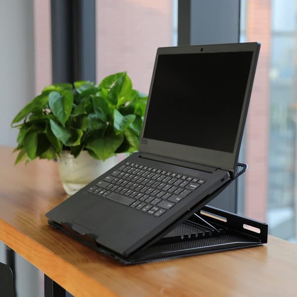 Ventileret Justerbar Ergonomisk Laptop Stativ, Sort