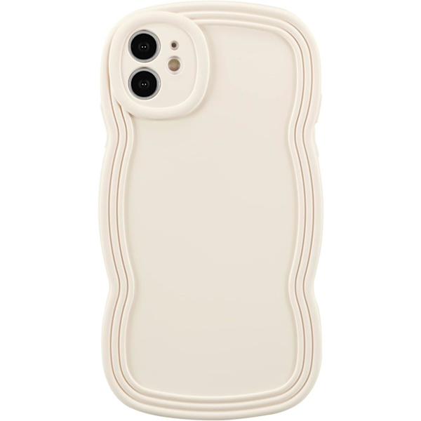 Fodral för iPhone 12 6,1 tum, Sött enfärgat lockigt vågformat ram Silikon Stötsäkert fodral