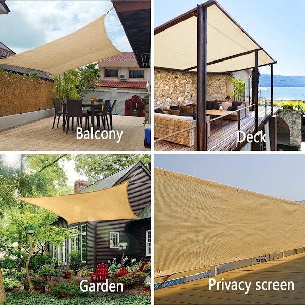 Solsejl til Have, Pergola Skygge Dæksel, Skygge Net til Pavillon, Pool, Dæk, Terrasse, Solsejl til Have, Carport, Vinduer. 2×3m