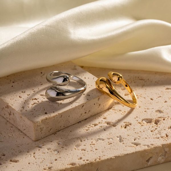 Guldringe til kvinder Guld tommelfinger ring Chunky guld ring Tåre ring til kvinder og mænd Justerbare finger ringe til kvinder Tyk