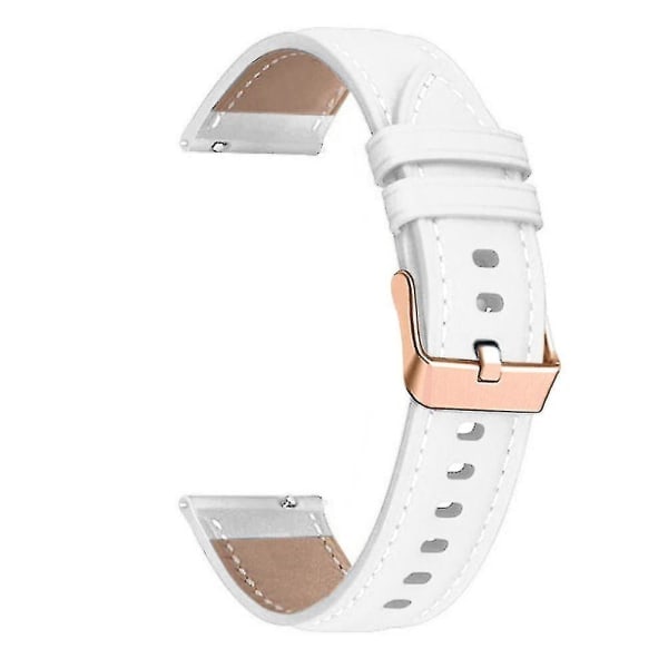 Klockarmband i äkta koläder för Garmin Venu/sq/sq 2/2 Plus, 20 mm, roséguld, vitt White