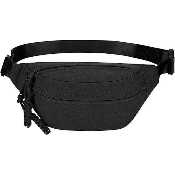 Pitkä Vyölaukku Vyölaukku Naisille Miehille Muodikkaat Vyölaukut Bumbag Ristiin Asetettava Säädettävä Matkavyölaukku Black