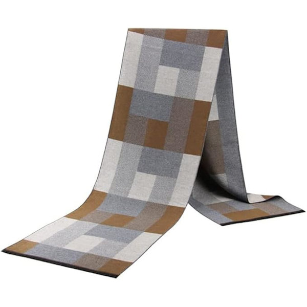 Herr Vinter Halsduk Mjuk Mysig Tartan Check Lång Halsduk Fashionabel Varm Lätt Ull Halsdukar