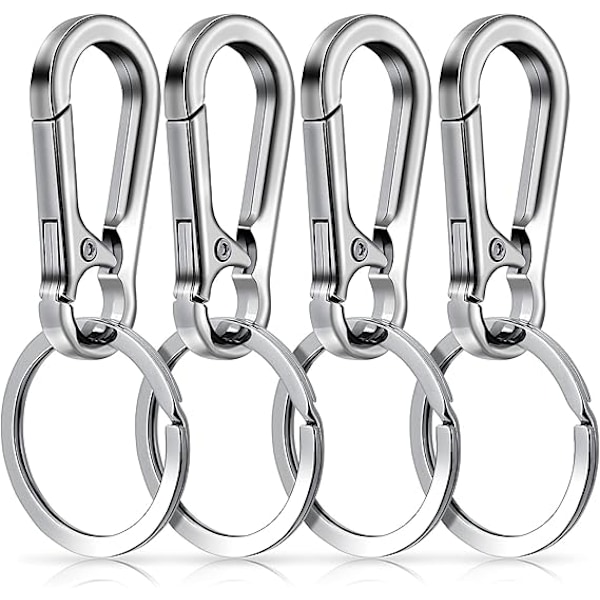 Metallnyckelring Karabinhake Nyckelring Nyckelring Kedjeklämmor Krok Hållare Organizer för Unisex, 4-pack