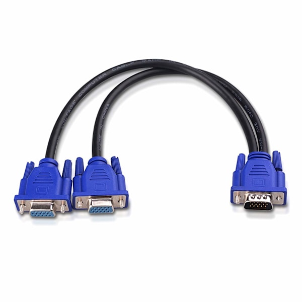 Cable Matters VGA Splitter Kabel 0,3m (VGA Y Kabel) til Skærmspejling, VGA Splitter til To Skærme