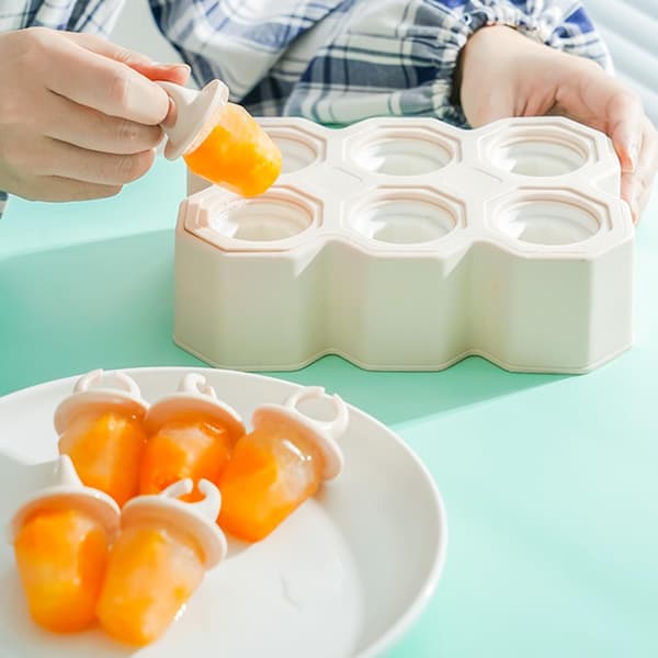 Silikon Ispopskeforme, Mini Isforme, Børneisforme, Popsicleforme med 6 Isstænger til Børn og Voksne