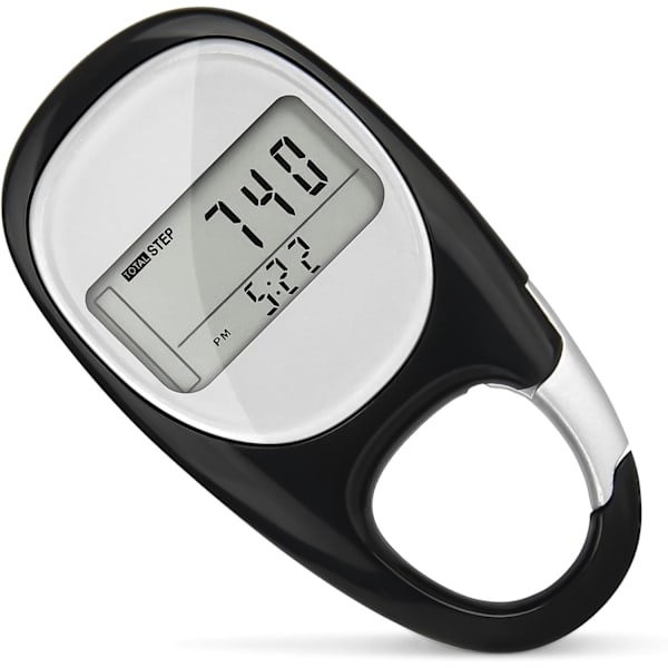 Bærbar sports 3D skridttæller, realtids sporing af skridt og miles/km forbrændte kalorier