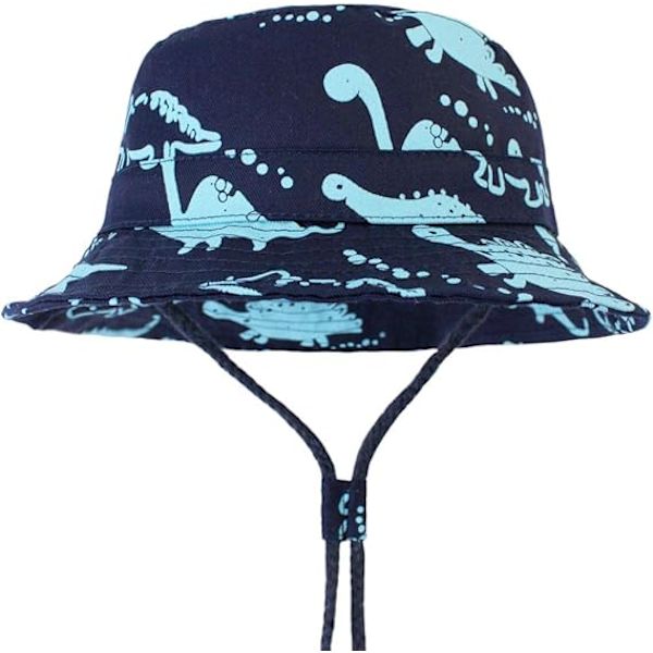 Barn Bebisar Pojkar Solhatt Dinosaurie Mjuk 100% Bomull Sommar Strand Solhink Kepsen Med Justerbar Hakrem Cartoon Dino Hattar