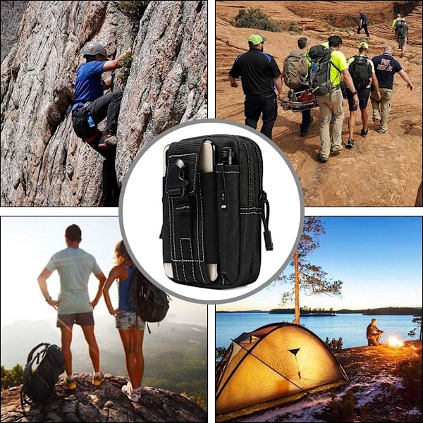 Taktisk midjeväska, universell utomhus midjeväska + utomhuskrok | Utility Gadget midjeväska med mobiltelefonhölster
