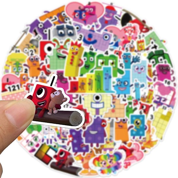 52 stk. Numberblocks Graffiti Klistermærker Vandtætte Tegneserie Dekaler