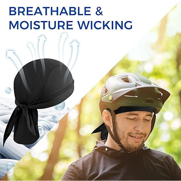 4-pack svettabsorberande bandana hjälmfoder huva andningsbar svettsäker bandana justerbar cykelmössa för utomhusaktiviteter