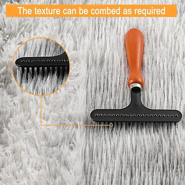 Tæppe Rake, Håndholdt Tæppe Rake, Gør Tæpper Fluffy Igen, Rens Hår, Lad Tæppet Gendan Blødhed 2pcs