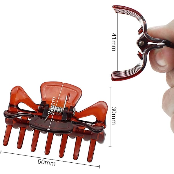 6 st hårklämmor i plast, halkfria, starka, medelstora, små, fashionabla hårklämmor för hårstyling