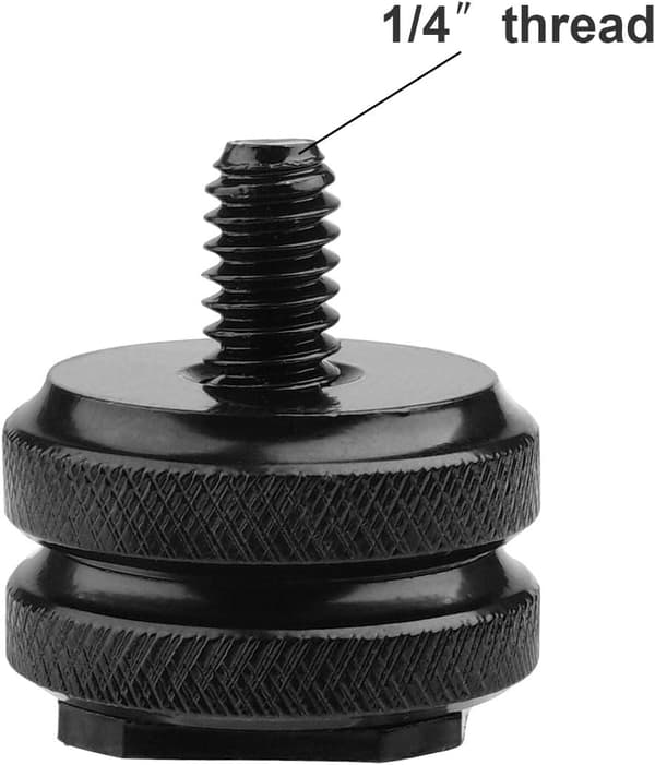 Kamerablixtfäste till 1/4\"-20 stativskruvadapter, blixtfäste för DSLR-kamerautrustning (2-pack)
