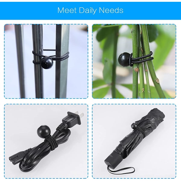 35 stk. Bungee-snører med kuler, holdbare bærbare bungee-kuler, polypropylen og lateksflette presenning bungee-kuler for presenninger, telt, camping 4 Inch