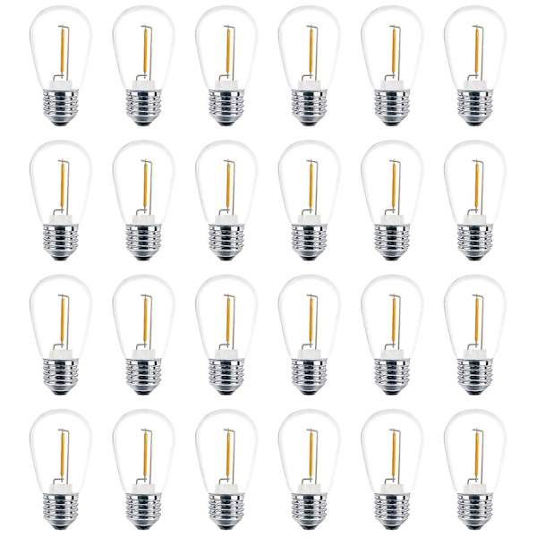 24-pack 3V LED S14 Ersättningslampor, Osplitterbara Utomhus Solcellsstränglampor, Varm Vit