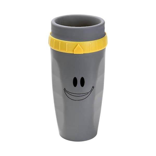 Bärbar Coverless Twist-mugg med isolerad kaffekopp i rostfritt stål Gray Smile