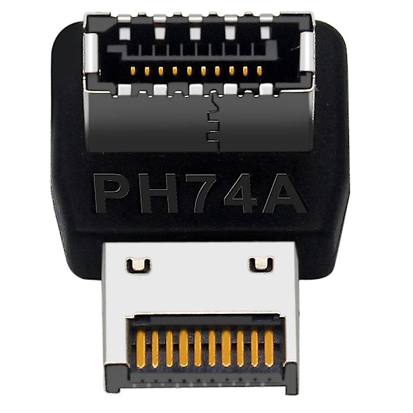 Datormoderkort Typ-e Usb 3.1 Typ-e Gränssnitt 90 Graders Styrning Armbåge Front Typ-c Installerad Adapter(ph74a)