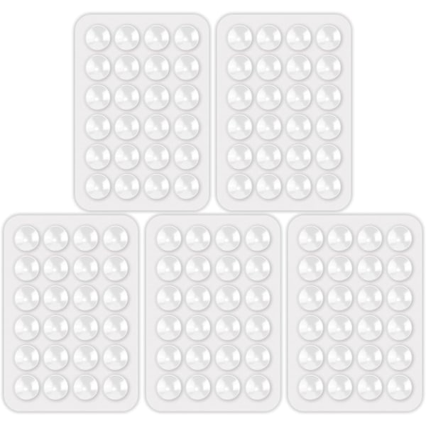 5 kpl Silikonimuoviset Imuripuhelimenpidikkeet, Monikäyttöinen Puhelimen Imurikiinnitys Auton Puhelimeen Mini-imurimatto Imuripuhelimen Kotelo Liima White