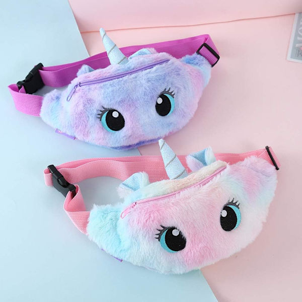 Yksisarvisen Vyölaukku Lapsille Vyölaukku Söpö Vyölaukku Lantiovyölaukku Kevyt Olkalaukku Rinnanyölaukku Pehmoinen Tytöt Naiset E-pink